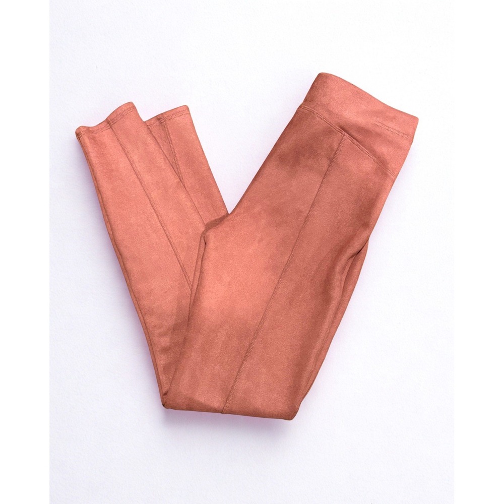 Spanx Faux Suede High Waisted Leggings Womens Medium Rich Rose - Picture 2 of 5